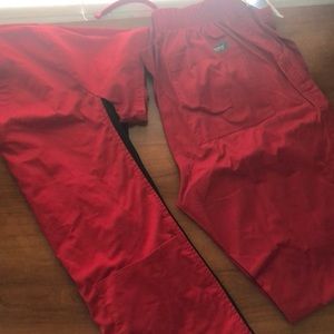 Red xs scrubs